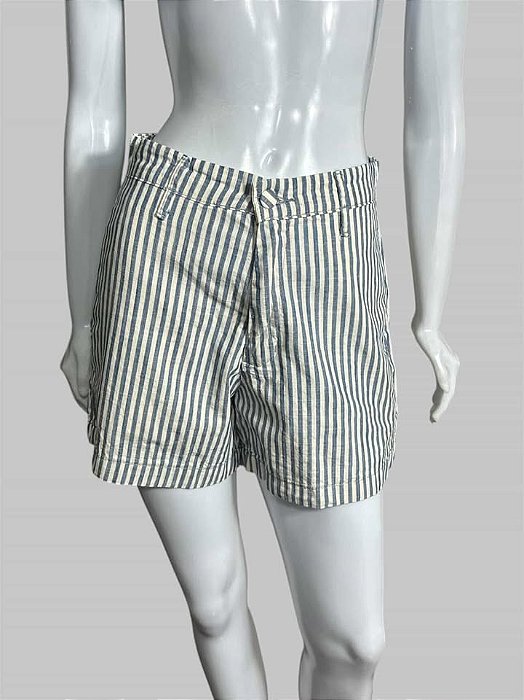 SHORT LISTRADO AZUL TAM 38