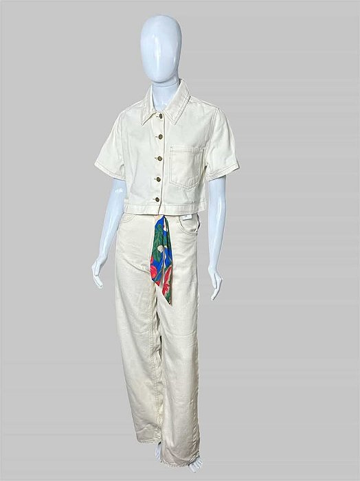 CONJUNTO EM SARJA OFF WHITE
