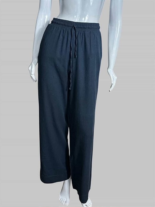 CALÇA EM LINHO AZUL MARINHO TAM P CÓD. 067