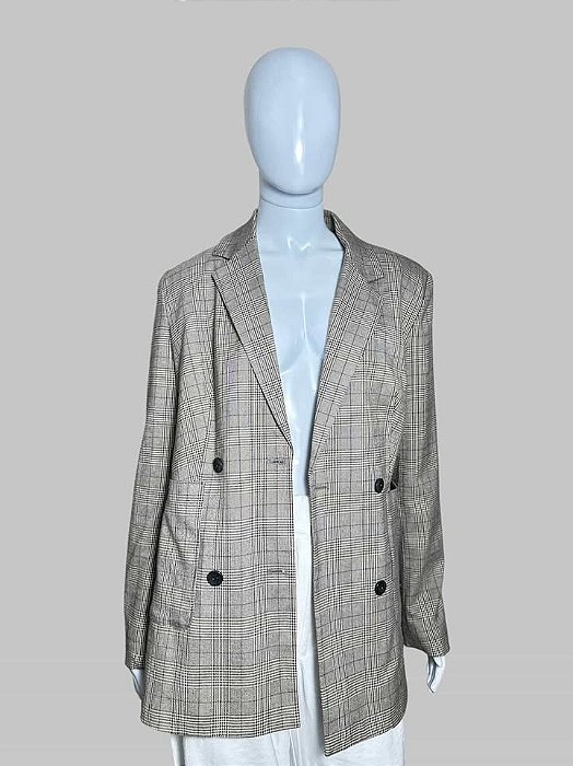 BLAZER CINZA CLARO XADREZ TAM 38