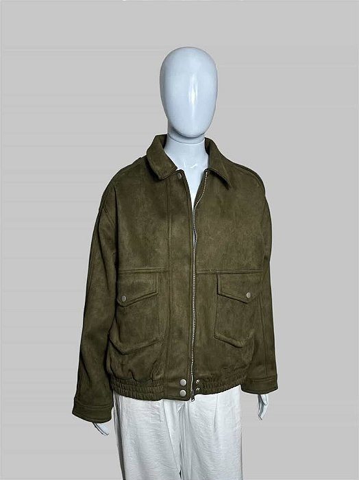 JAQUETA SUEDE VERDE TAM P