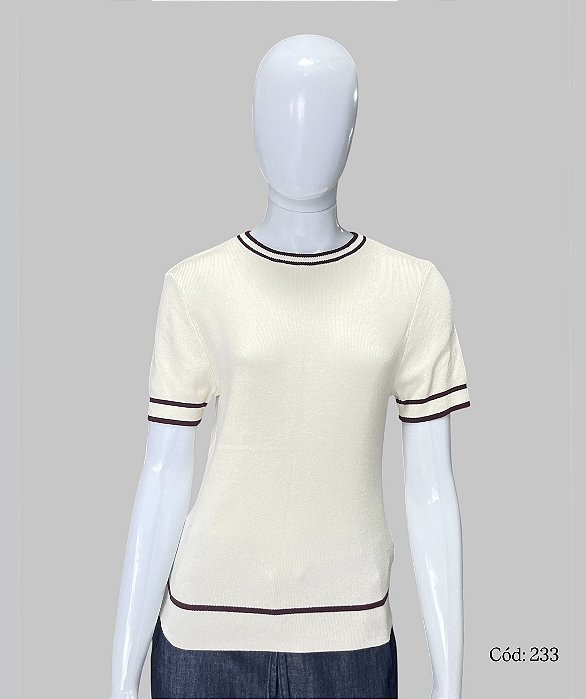 BLUSA OFF/VINHO TRICÔ P CÓD. 233