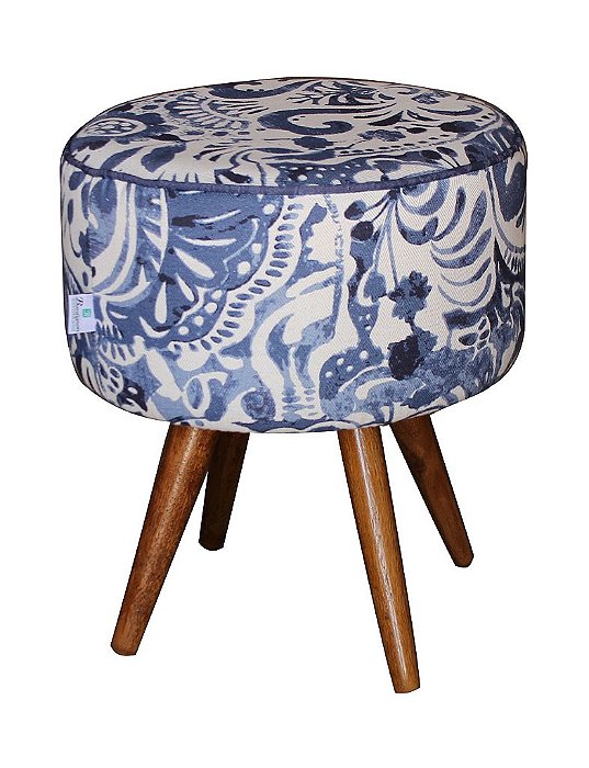 Puff Bella Redondo 40cm - TECIDO ESTAMPADO