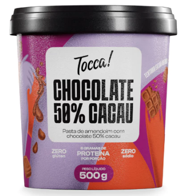 PASTA DE AMENDOIM CHOCOLATE 50% CACAU TOCCA 500G