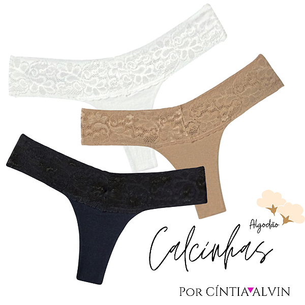 KIT 3 Calcinhas Algodão Basic