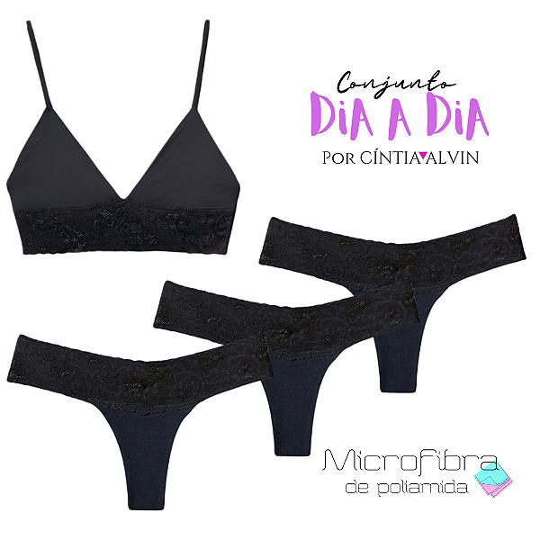 KIT 1 Sutop + 3 calcinhas Microfibra