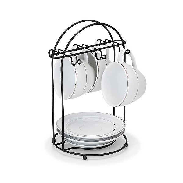 Suporte P/6 Xicara De Chá Preta Art Cook- Arthi 2464