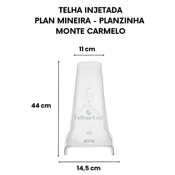 Telha Transparente Plan Mineira Medida 44x11x14,5 cm Injetada