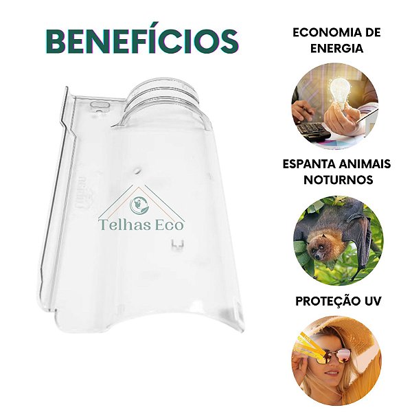 Kit 10 Telhas Transparente Americana Injetada Medida 44,5x26 cm