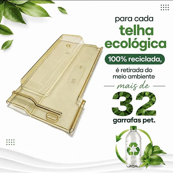 Kit 10 Telha Romana Injetada Âmbar 40x21cm 100% Reciclada