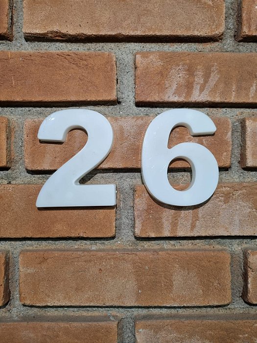 Números e letras residenciais - Branco 10cm Caixa alta 3D