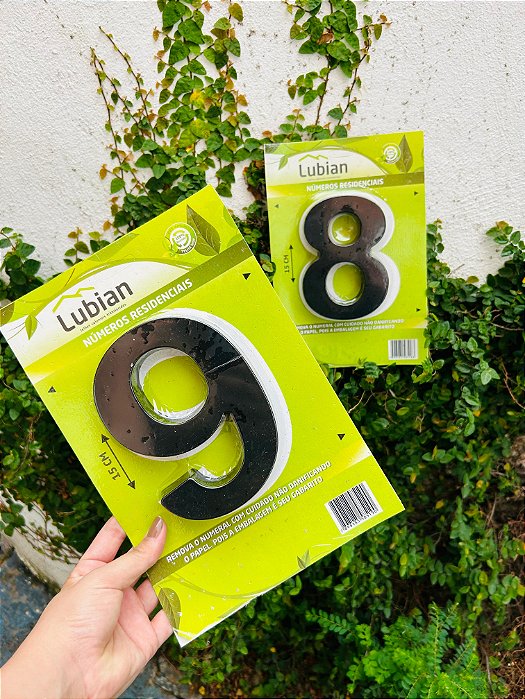 Kit 2 Números Residenciais 15cm Preto 3D Caixa Alta