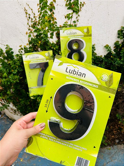 Kit 3 Números Residenciais 15cm Preto 3D Caixa Alta