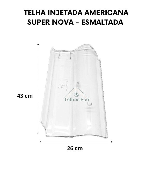 Kit 10 Telhas Transparente Americana Super Nova Compativel (Perkus) Medida 43x26 cm Injetada