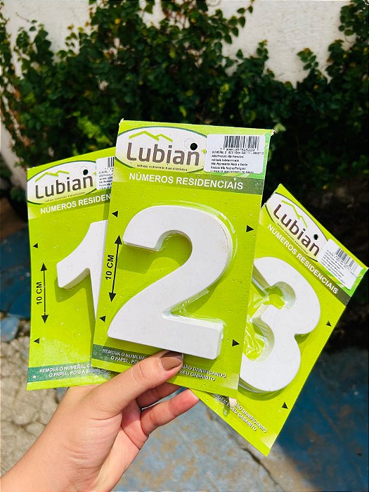 Kit 3 Números /Letra Residenciais 10cm Branco 3D Caixa Alta