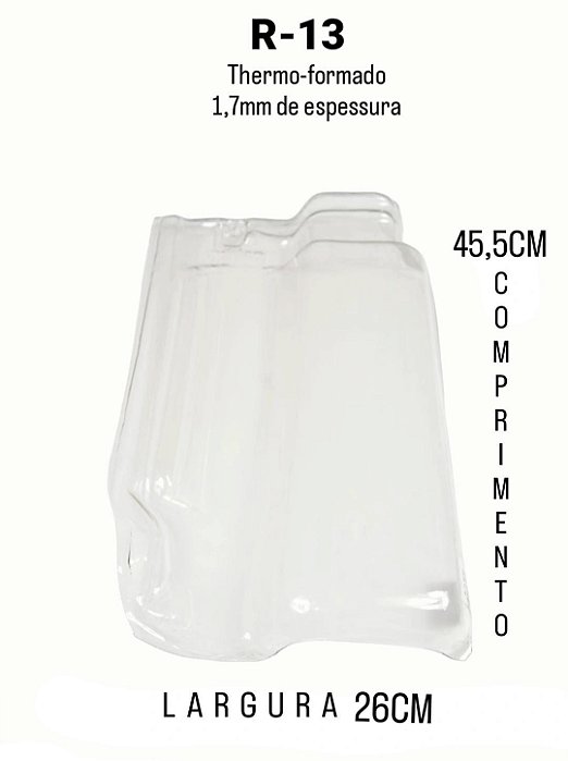 Caixa 5 Telhas R-13 / Eurotop Transparente Medida 45,5 x 26cm Thermo