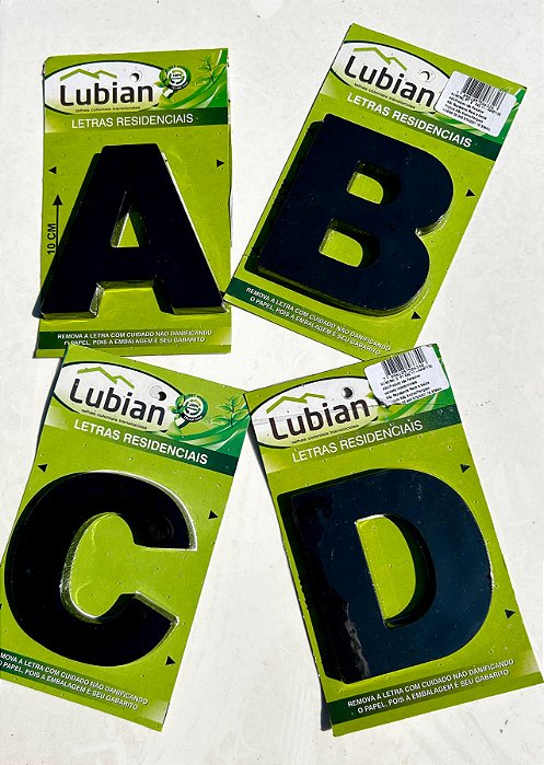 Letras Residenciais 10 cm Preto CAIXA ALTA 3D ABS