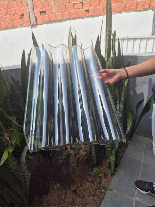 10 Telhas TermoLeve Transparente Plastico Pet Med. 60 x 38 cm