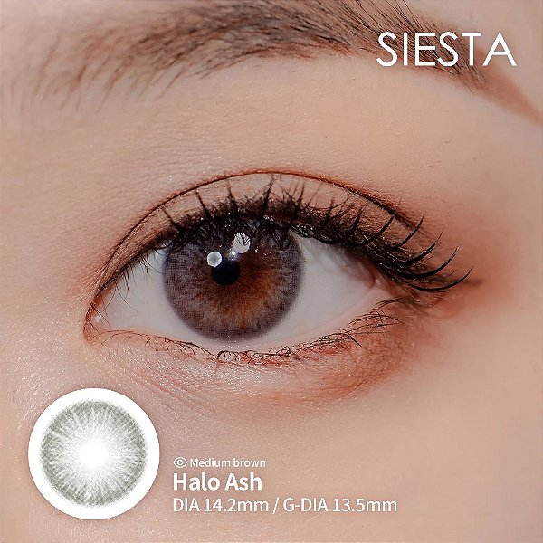 Lente de Contato Siesta Crystal Halo Ash | Com e Sem Grau