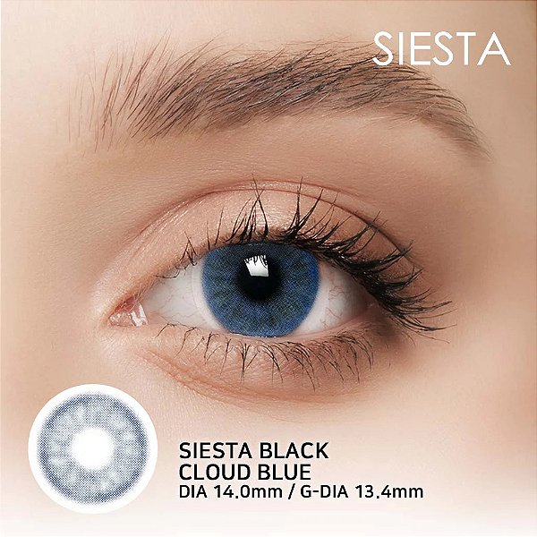 Lente de Contato Siesta Black Cloud Blue | COM E SEM GRAU