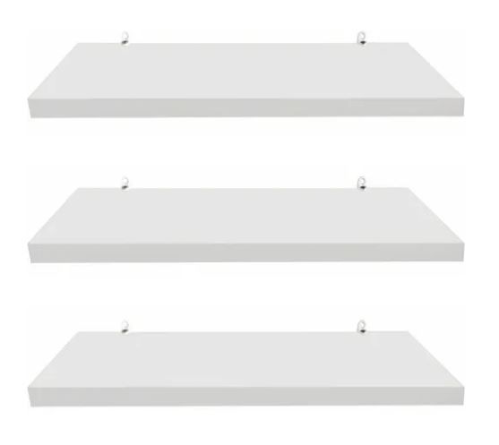 Trio de Prateleiras 30x10cm Em MDF Para Decoração Com Cantoneira Para Parede