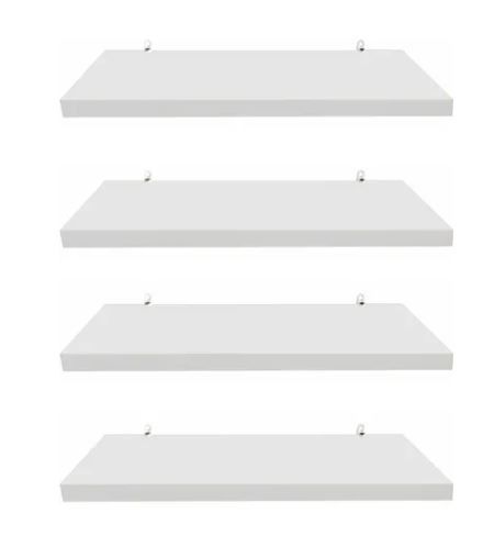 4 Prateleiras 30x10cm Em MDF Para Decoração Com Cantoneira