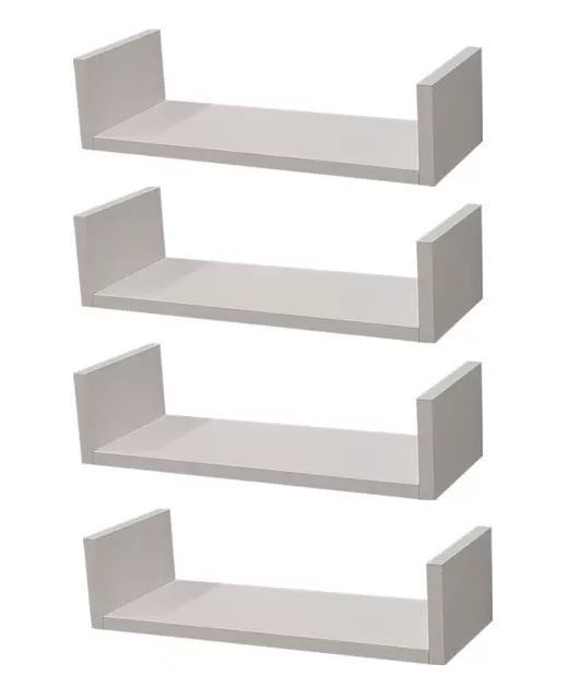 4 Mini Prateleiras modelo U 30cm Para Decoração