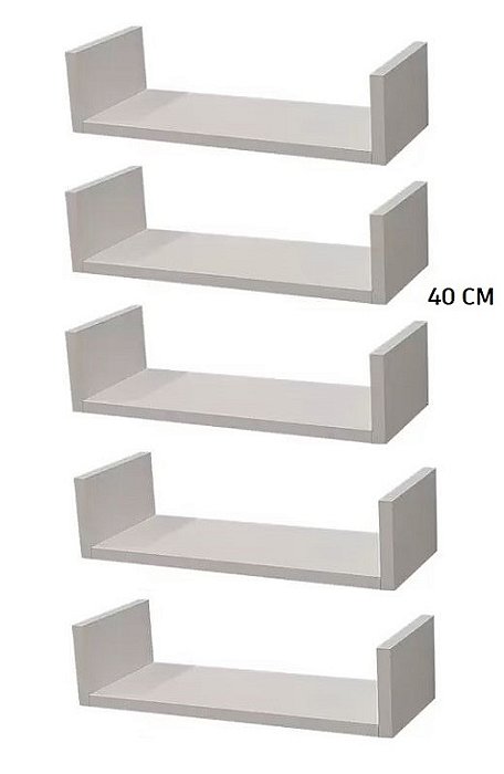 5 Mini Prateleiras modelo U 40cm Para Decoração