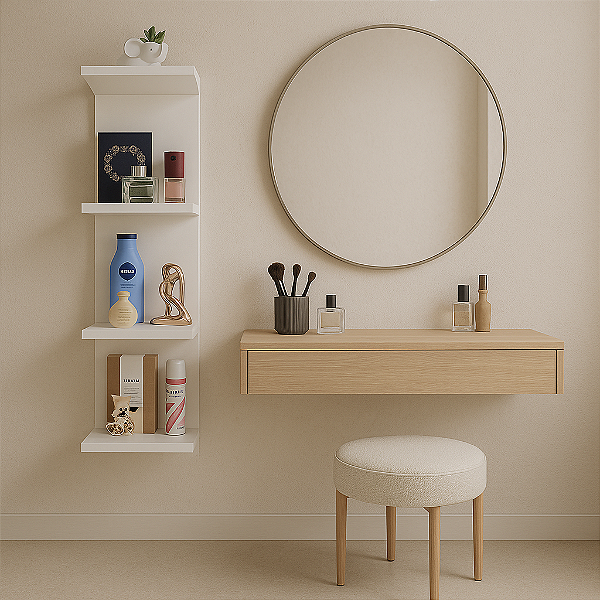 Torre de Prateleira Estante MDF 85 CM Decoração Organizar Casa Quarto Escritório Produtos Perfumes