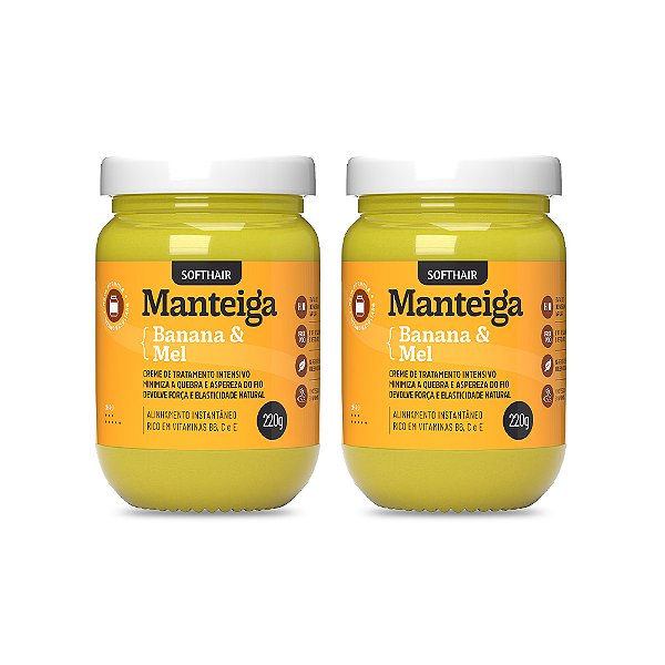 Kit 02un Manteigas de Banana e Mel 220ml