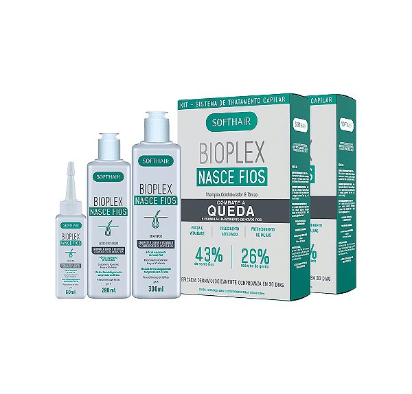 Combo 02un Kit Bioplex Nasce Fios - Shampoo, Condicionador e Tônico capilar