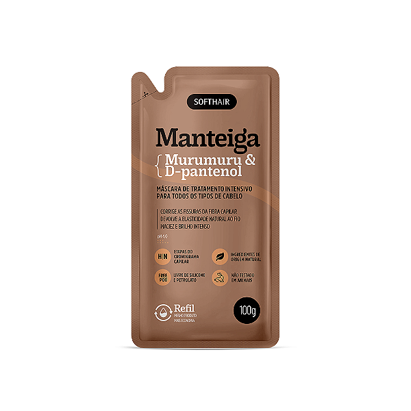 Sachê Refil Manteiga de Murumuru & D-Pantenol - Loja Soft Hair