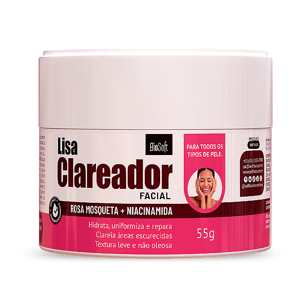 Creme Hidratante e Clareador Facial Rosa Mosqueta