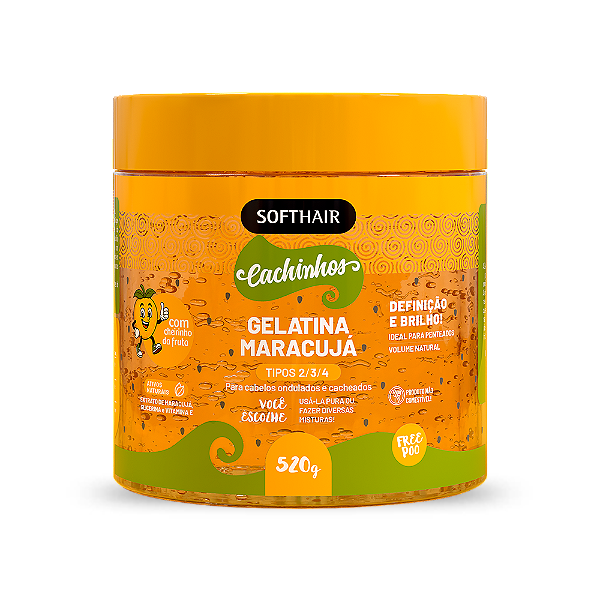 Gelatina Cachinhos Maracujá Soft Hair 520g