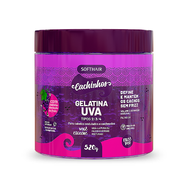 Gelatina Cachinhos Uva Soft Hair 520g