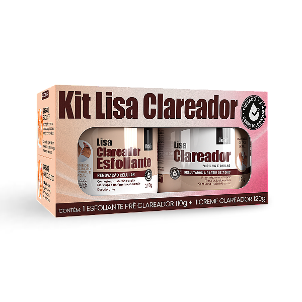 Kit Creme Clareador Virilha e Axilas + Clareador Esfoliante