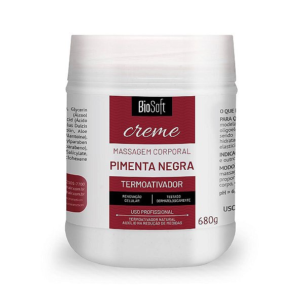 Creme de Massagem Pimenta Negra Bio Soft 680g