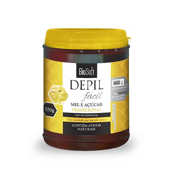 Cera Depilatória Natural de Mel & Açucar Bio Soft 370g