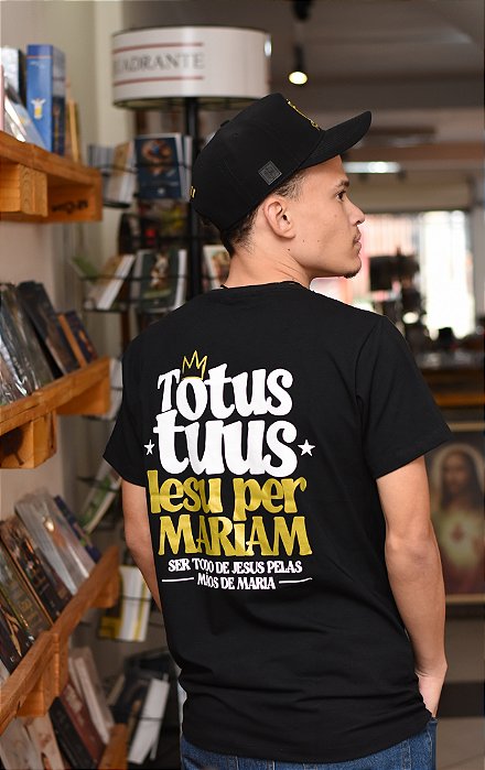 Camiseta Totus tuus 2025 Preta Long Line