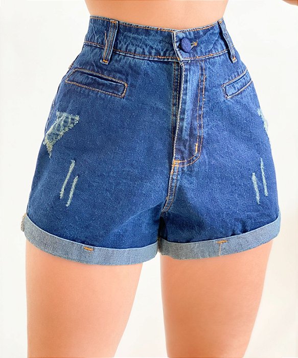 Short Jeans Botão Forrado