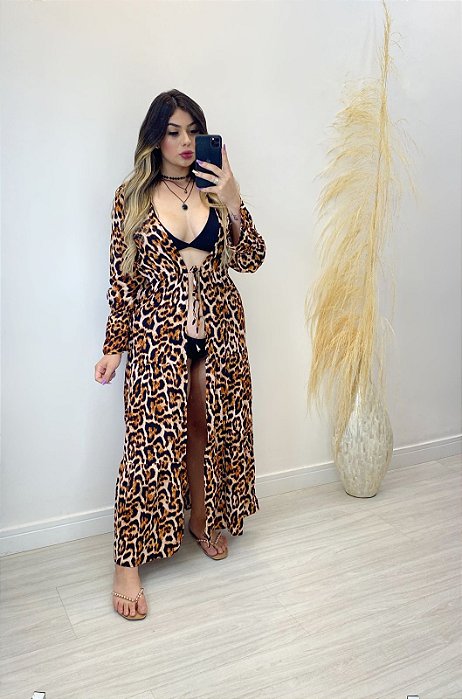 Saída Viscose Animal Print