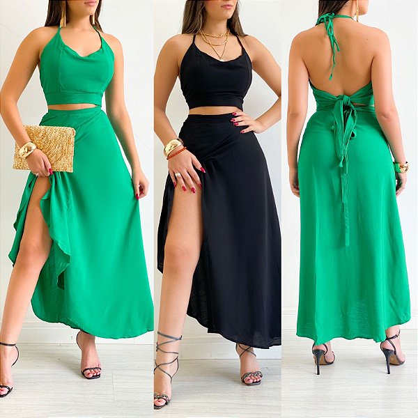 Conjunto Feminino Cropped + Saia
