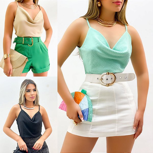 Blusa De Alça Gola Boba