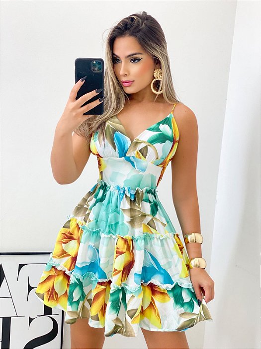 Vestido Curto Estampado