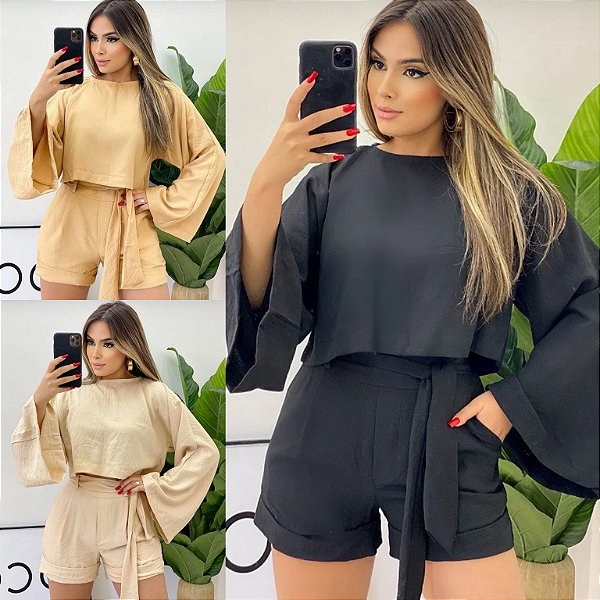 Conjunto Linho Manga Longa