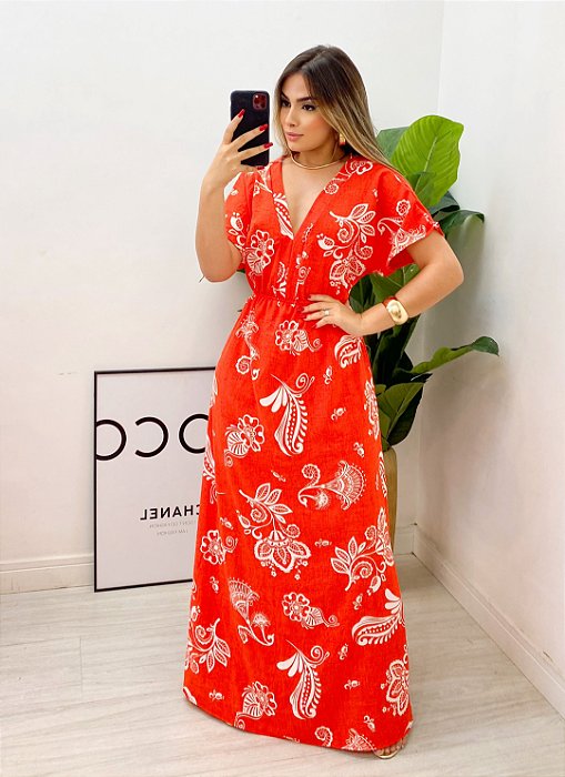 Vestido Longo Estampado
