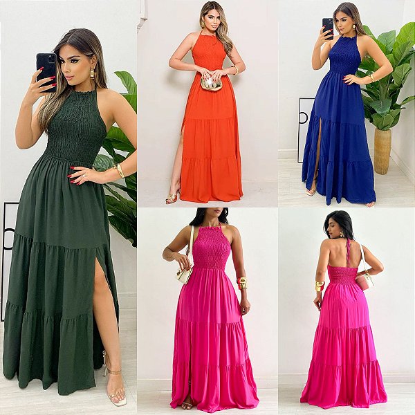 Vestido Longo Viscolinho
