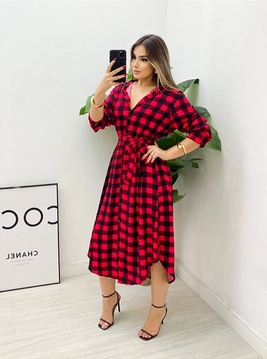 Vestido Midi Xadrez