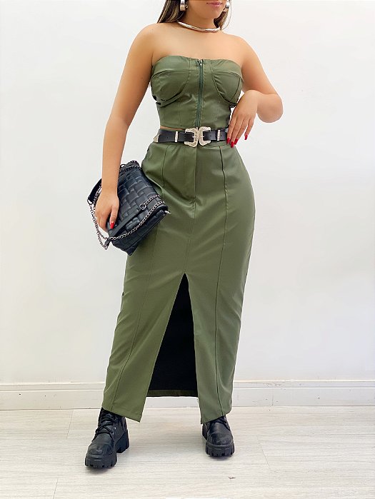 Conjunto Feminino Couro Eco