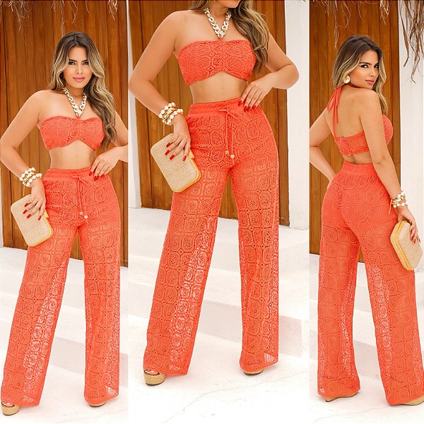 Conjunto Feminino Cropped & Calça